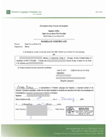 Marriage Certificate Translation